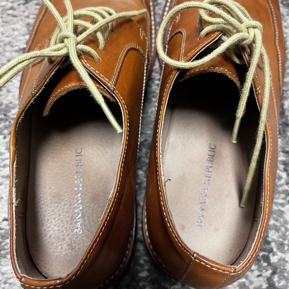 Banana Republic Mens 8.5 Brown Leather Wingtip Brogue Derby Oxfords Dress Shoes. - Picture 9 of 14